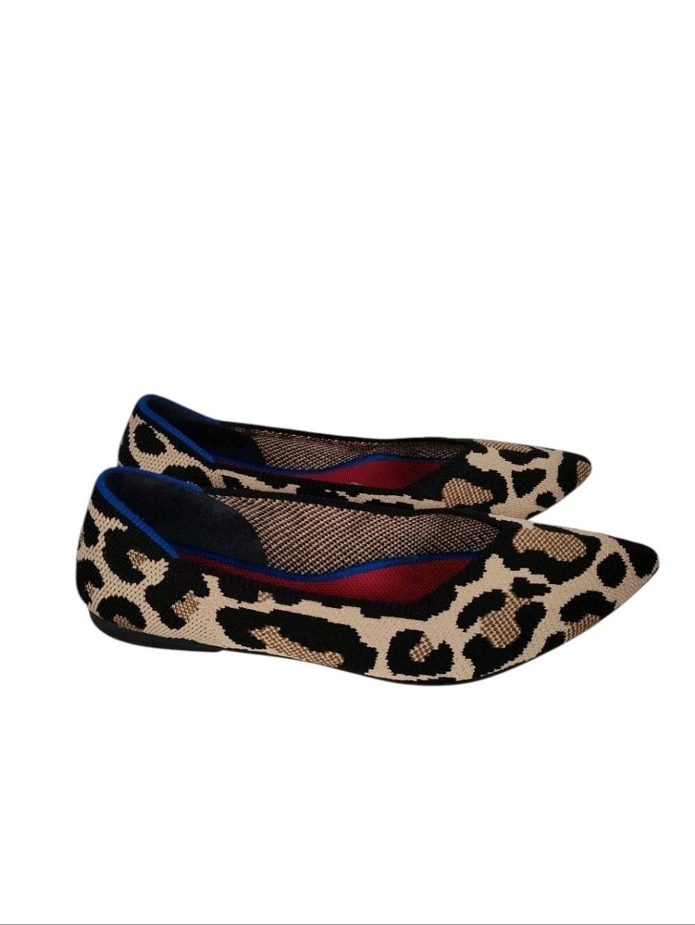 Rothy’s The Point Leopard Womens Size 7 Pointed Toe Ballet Flats Animal Print